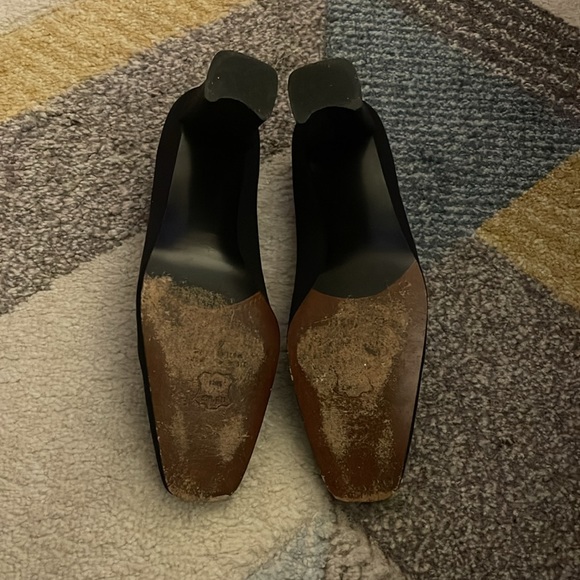 Stuart Weitzman Baton Black Peau Heels - Picture 5 of 6